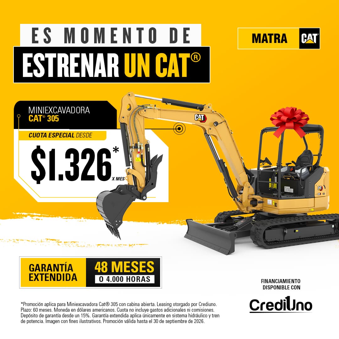 Estrene una Miniexcavadora Cat® 305