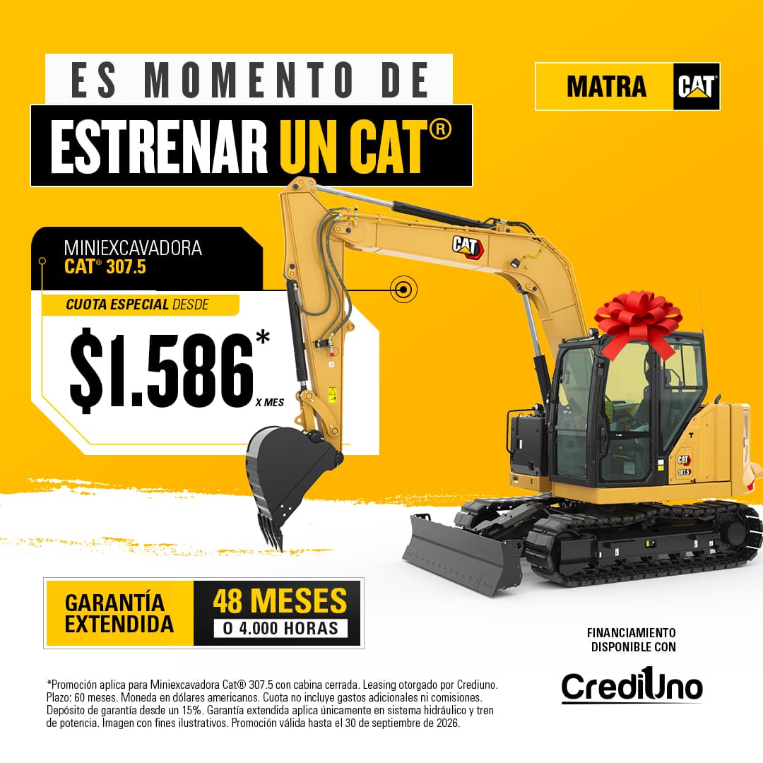 Estrene una Miniexcavadora Cat® 307.5